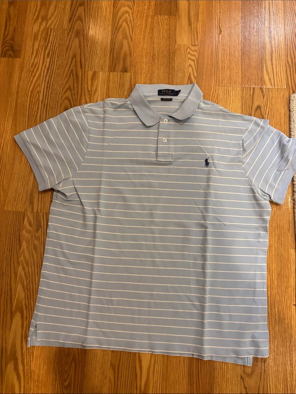 Polo by Ralph Lauren Light Blue and White Striped Polo
